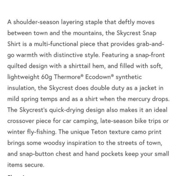 STIO Men’s Skycrest Insulated Snap Shirt Size M Color Lightning Bug. - Picture 16 of 17